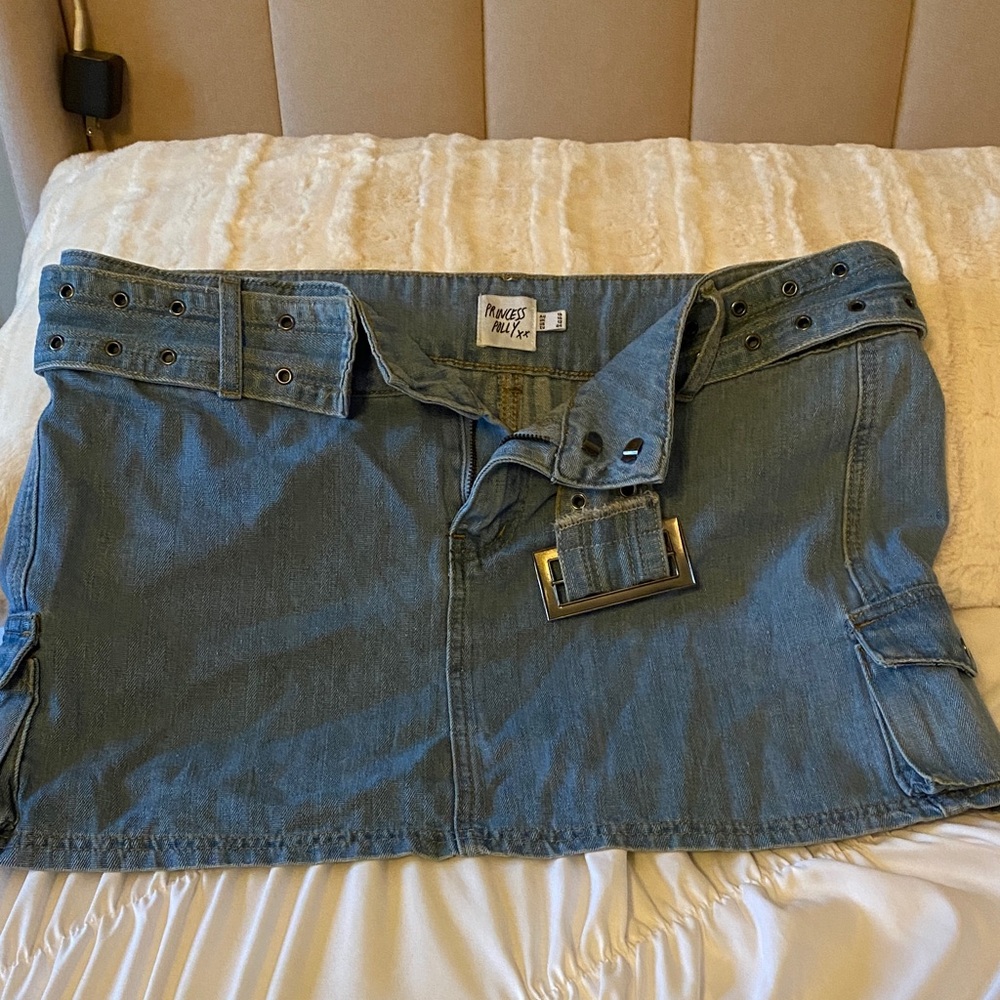 Princess Polly Denim Belted Pencil Skirt